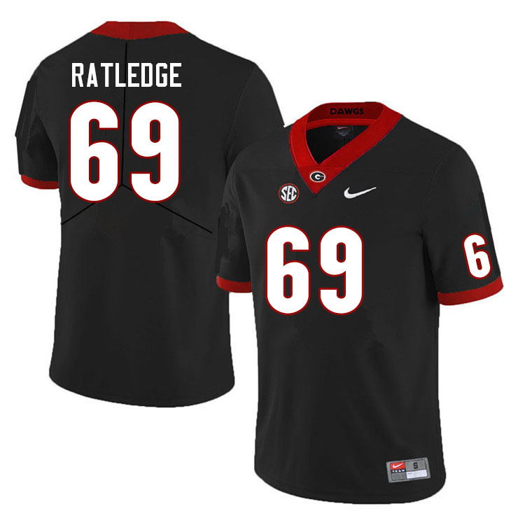 Men #69 Tate Ratledge Georgia Bulldogs College Football Jerseys Sale-Black